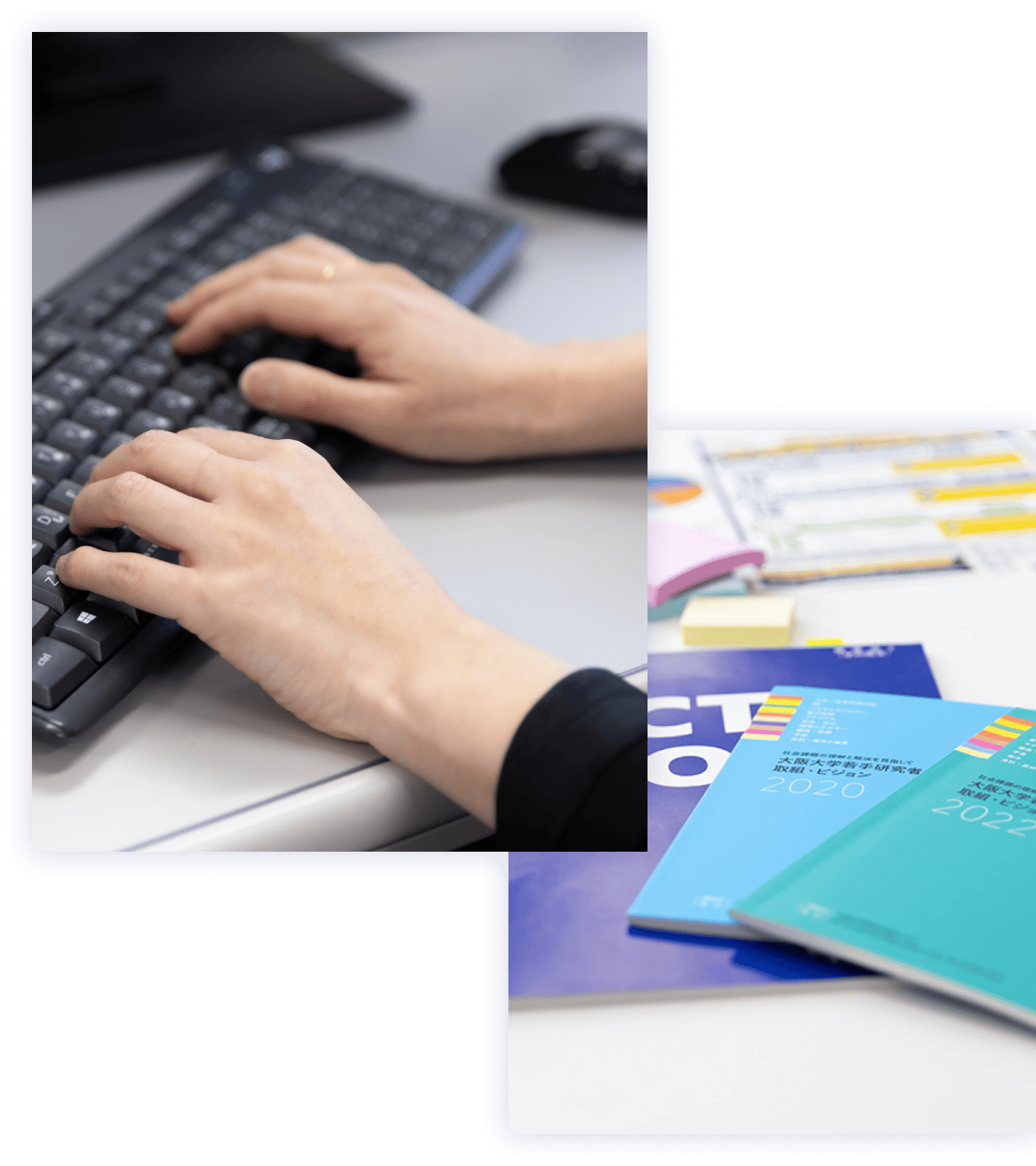 机の上のキーボード