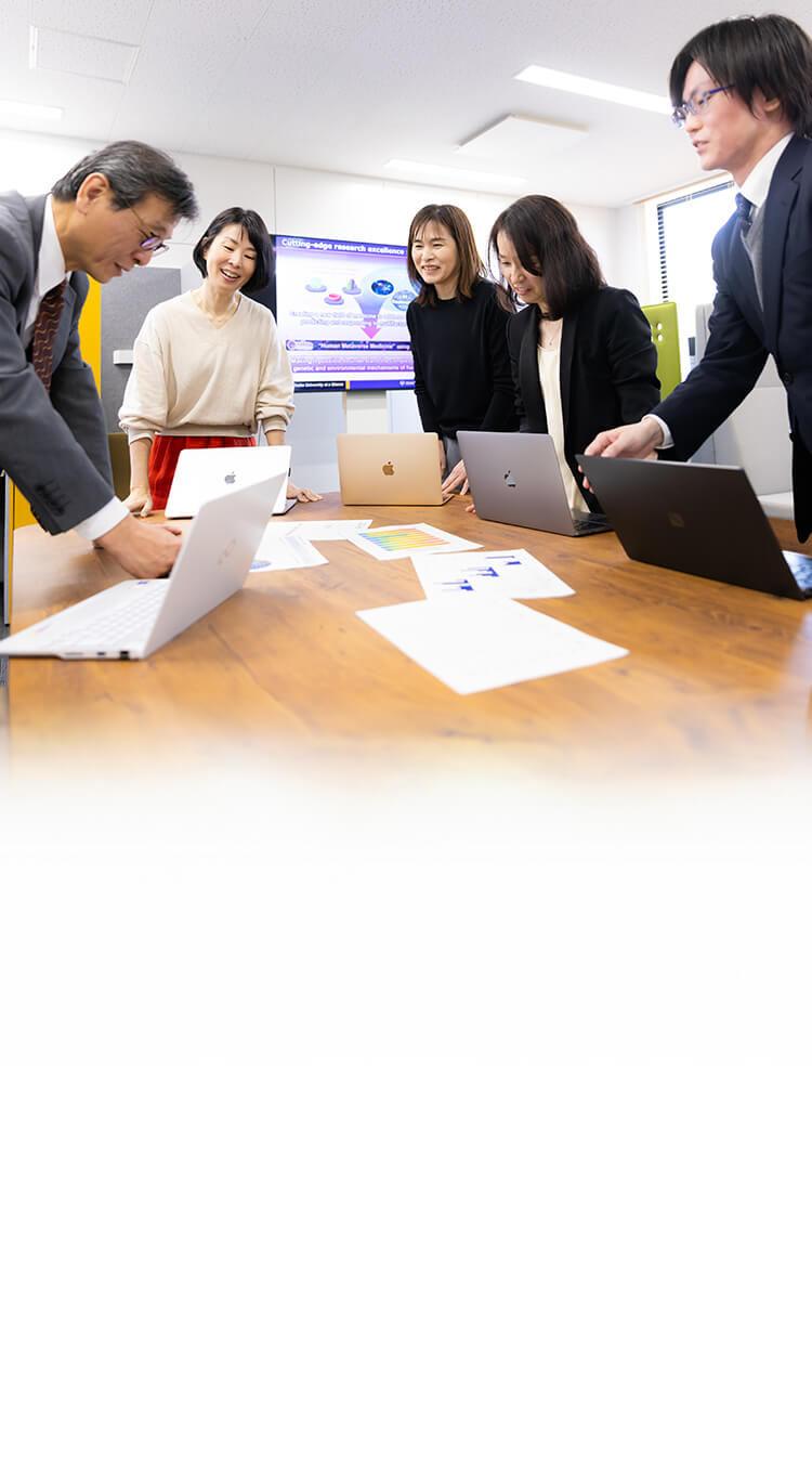 People having a meeting in a conference room